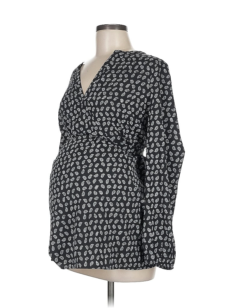 Motherhood 100% Polyester Black Long Sleeve Blouse Size M - photo 1