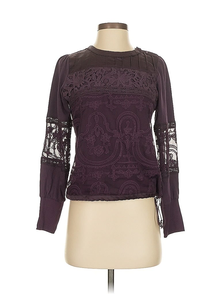 Tiny 100% Cotton Purple Long Sleeve Blouse Size XS - photo 1