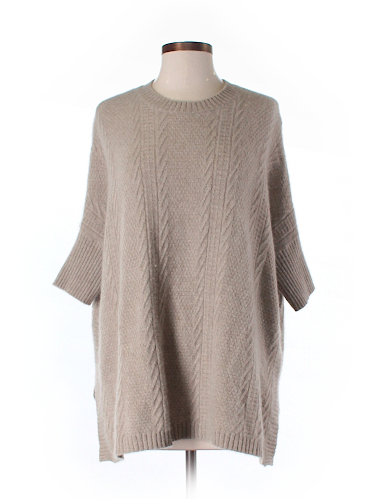 Cynthia Rowley TJX 100% Cashmere Solid Tan Cashmere Pullover Sweater ...