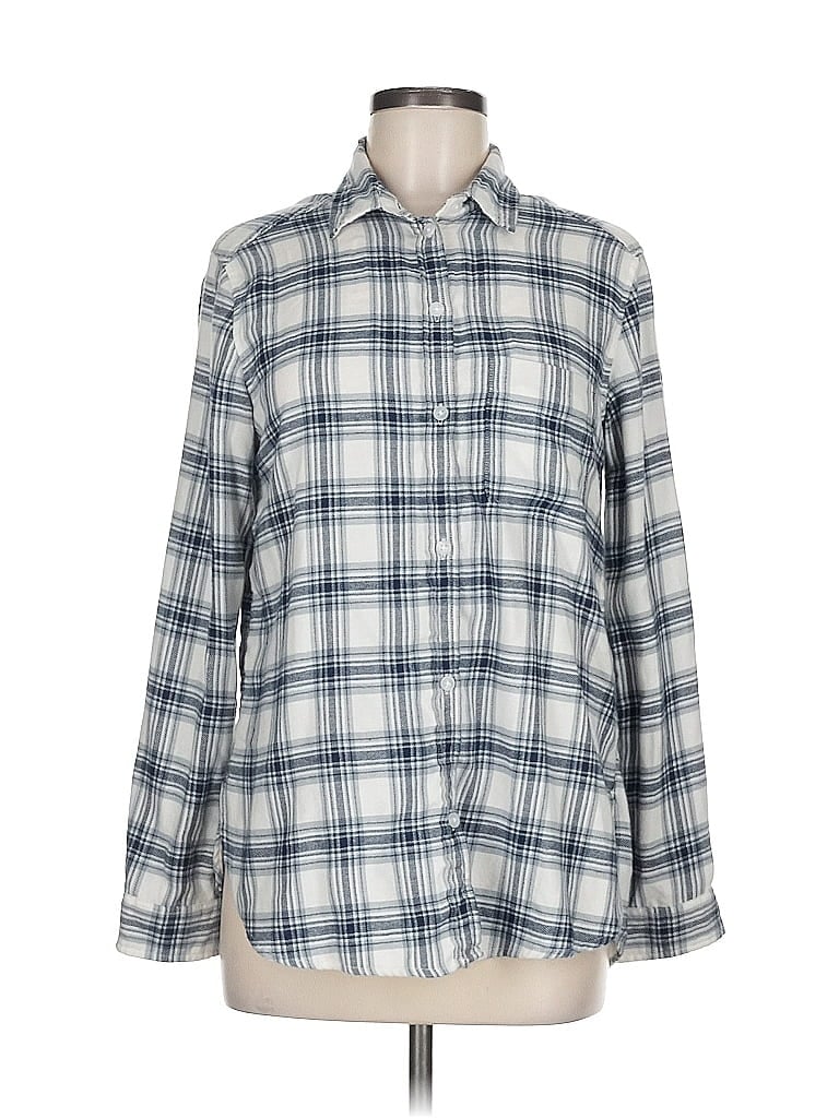 Pre-owned American Eagle Outfitters Long Sleeve Button Down Shirt In Blue