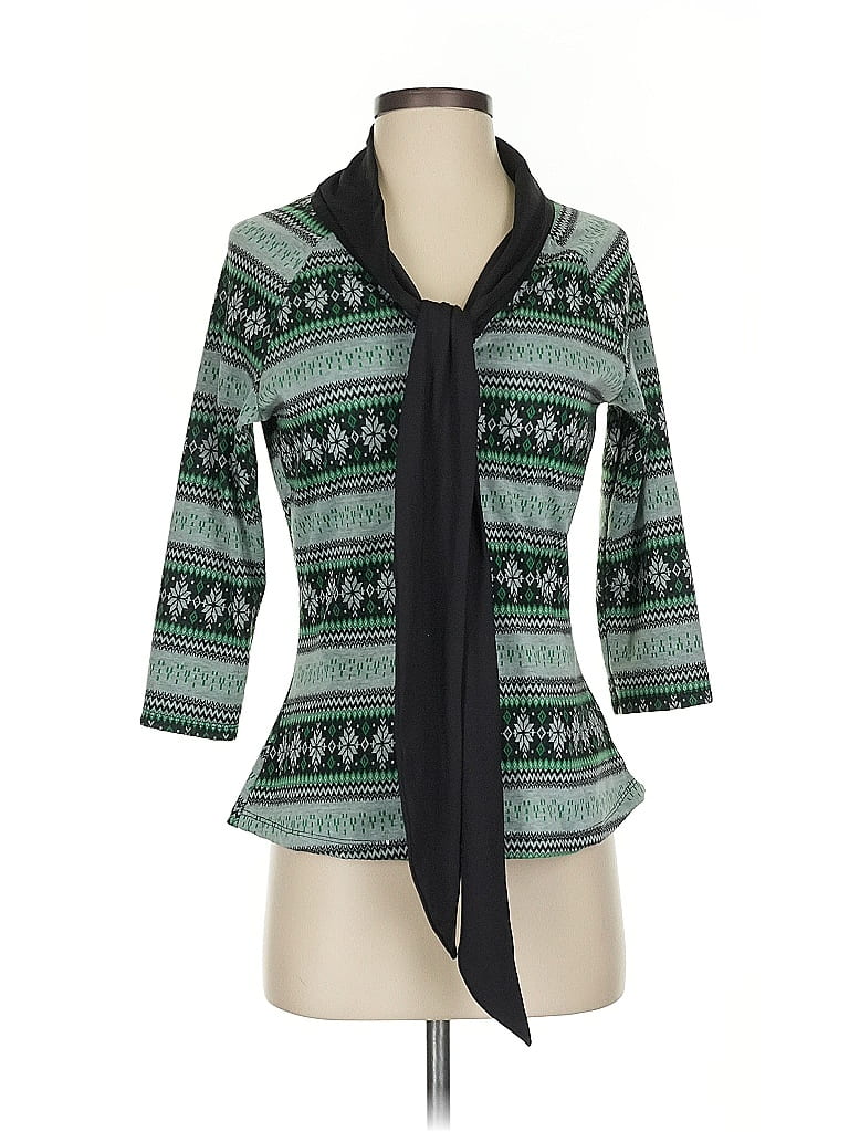 Unique Vintage Green 3/4 Sleeve Blouse Size S - photo 1