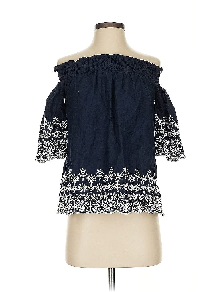 Pre-owned Abercrombie & Fitch 3/4 Sleeve Blouse In Blue