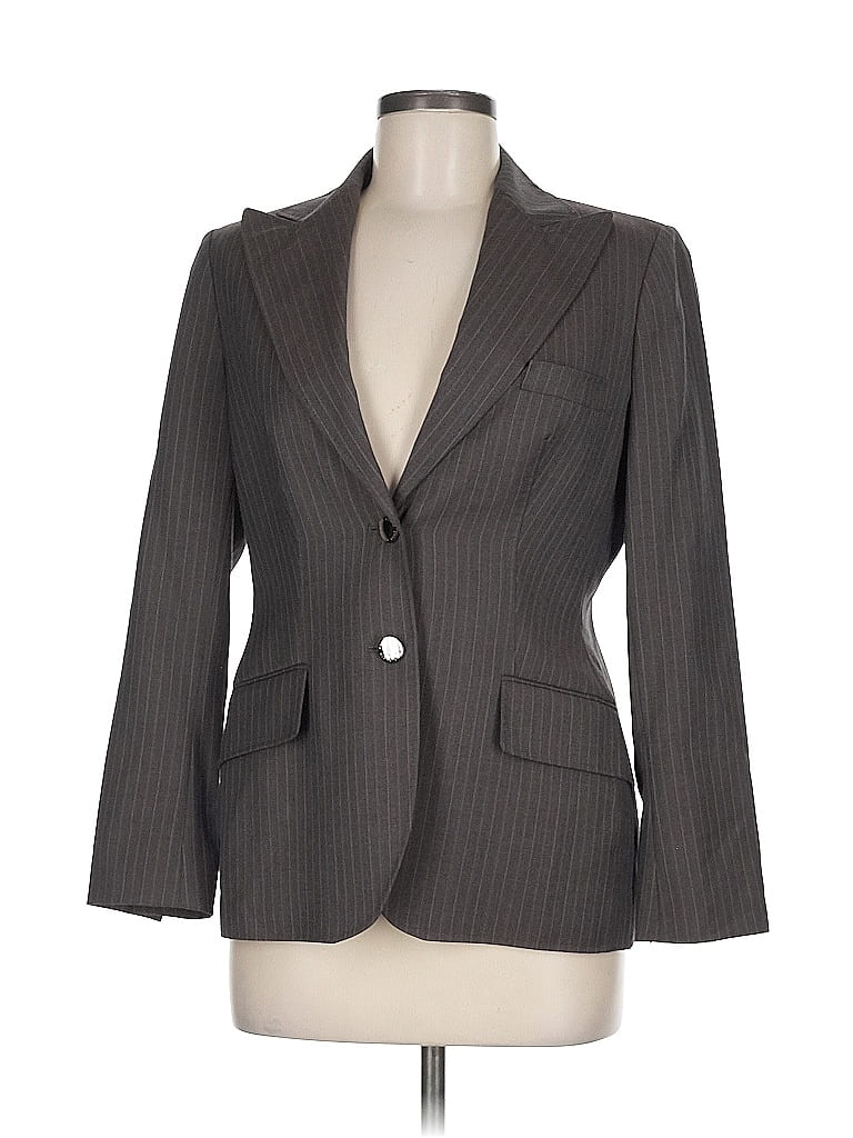 Pre-owned Anne Klein Wool Blazer Jacket In Gray