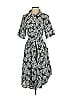 Gracia 100% Polyester Print Gray Casual Dress Size S - photo 1
