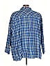 Peach Love 100% Cotton Plaid Blue 3/4 Sleeve Button-Down Shirt Size 4X - photo 2