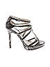 Saks Fifth Avenue Animal Print Gray Tan Heels Size 6 - photo 1
