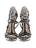 Saks Fifth Avenue Animal Print Gray Tan Heels Size 6 - photo 2