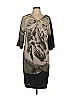 Robert Rodriguez 100% Polyester Graphic Gray Tan Casual Dress Size L - photo 1