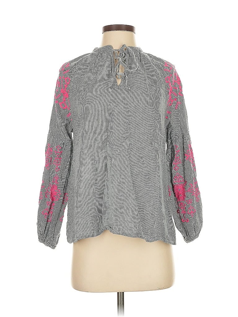 Pre-owned La Plage Long Sleeve Blouse In Gray