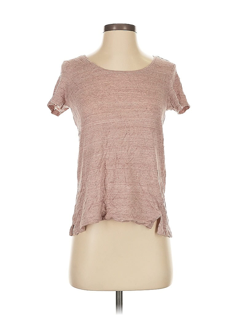 Kenar 100% Linen Tweed Brown Short Sleeve T-Shirt Size S - photo 1