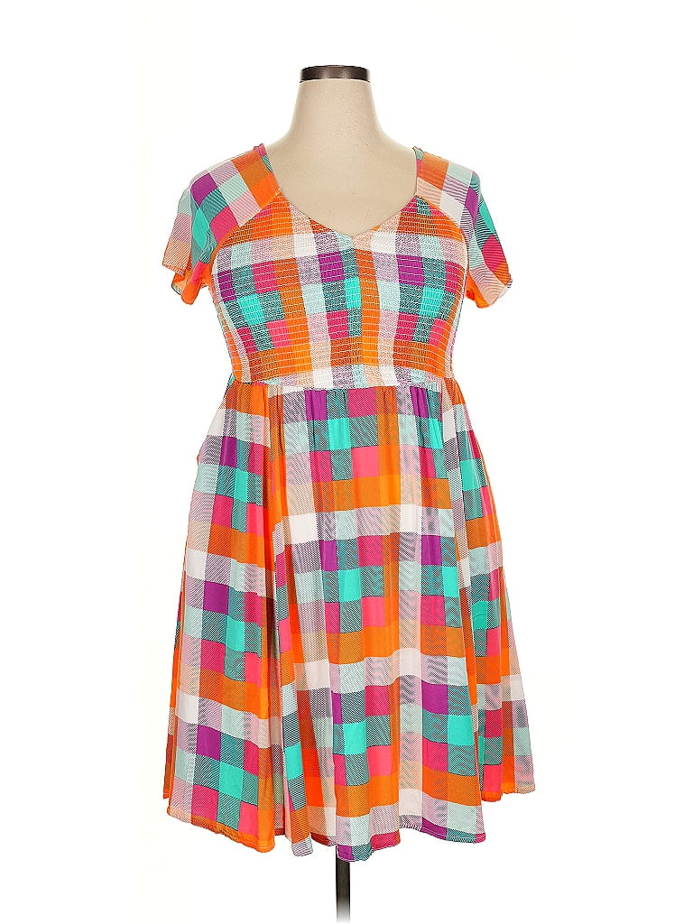 Plaid Dress - Orange main image 0