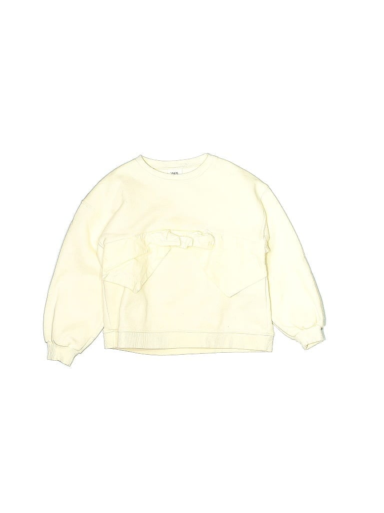 Zara 100% Cotton Yellow Ivory Sweatshirt Size 7 (big kids) - photo 1