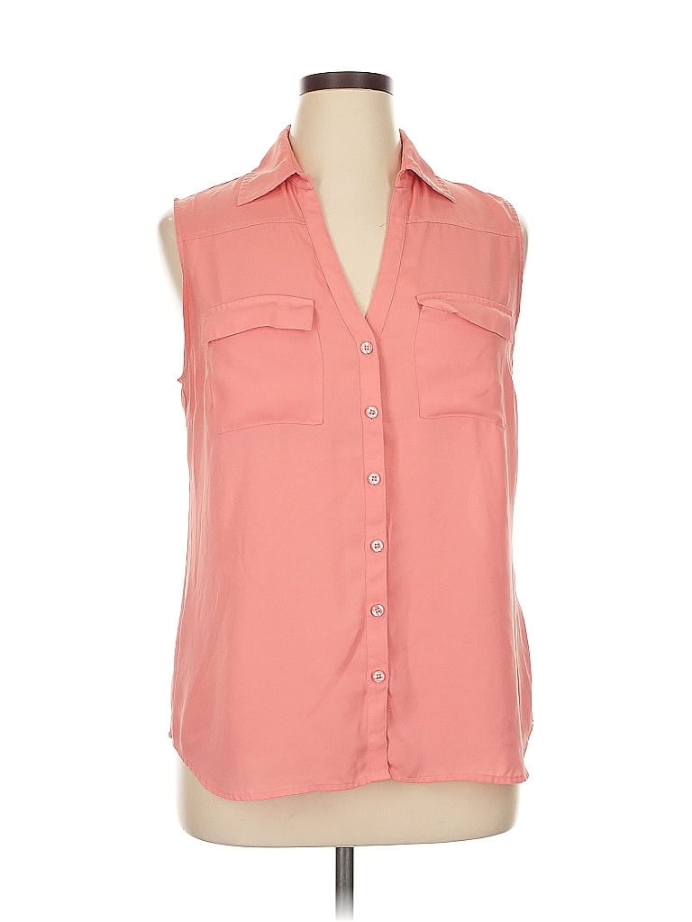 Soho JEANS NEW YORK & COMPANY 100% Polyester Pink Orange Sleeveless Blouse Size XL - photo 1