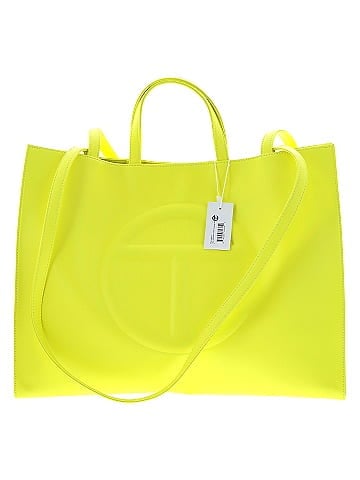 Telfar Large Highlighter Yellow Shopping Bag (view 1)