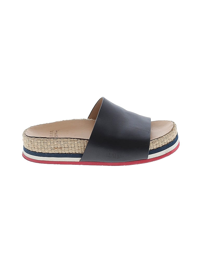 Moncler 100% Leather Black  Evelyne Espadrille Slide Sandals Size EU 36 - photo 1
