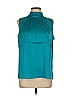 St. John Teal Sleeveless Silk Top Size L - photo 1