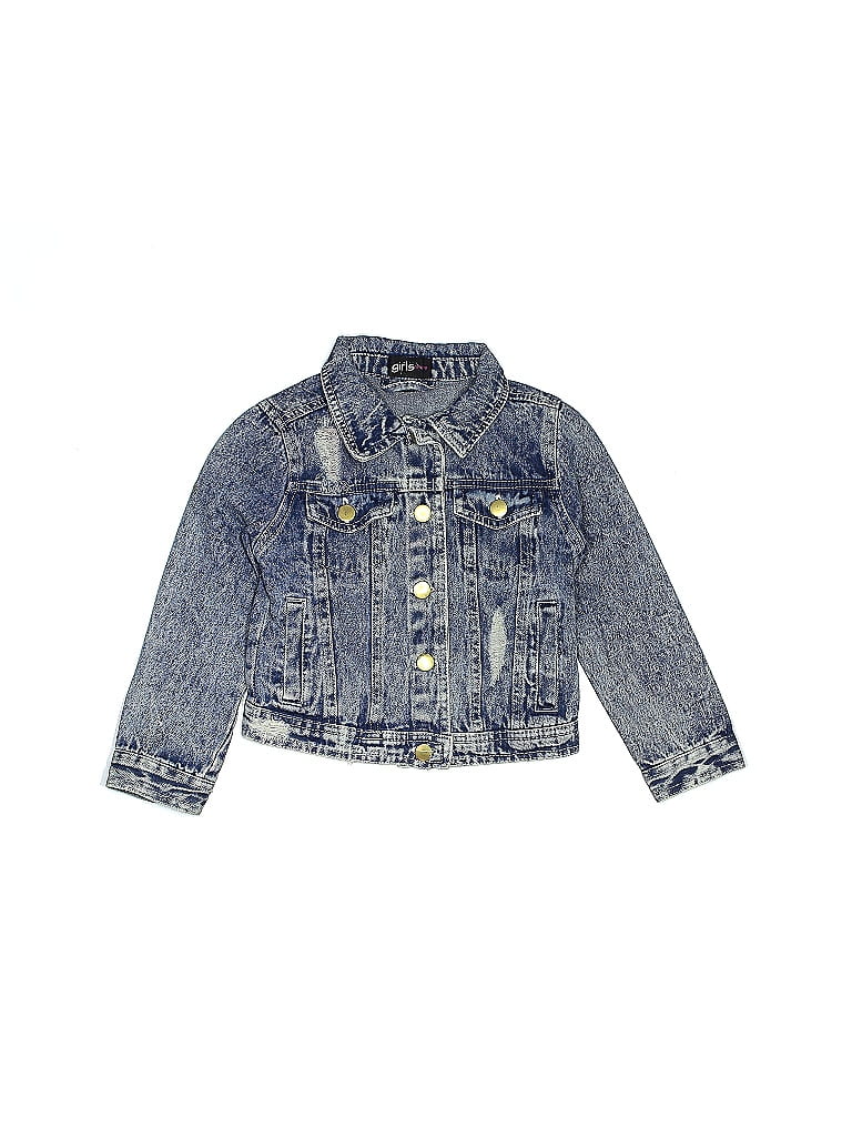 Girls 100% Cotton Blue Denim Jacket Size 5 (big kids) - photo 1