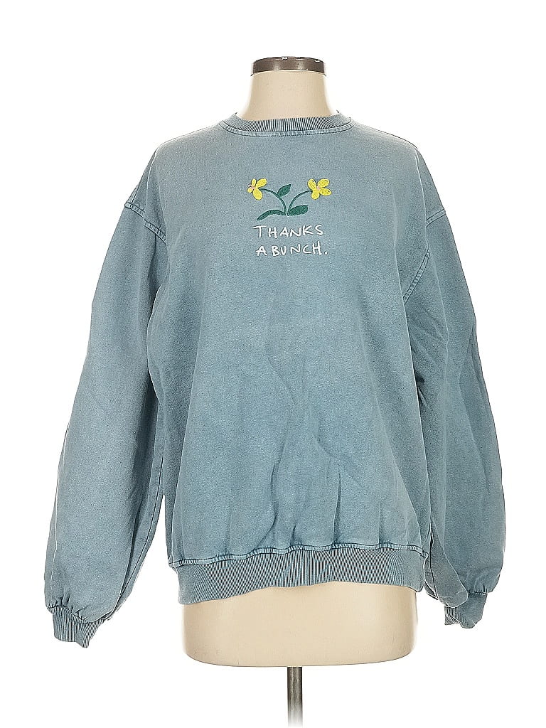 Urban Outfitters 100% Cotton Tropical Blue Sweatshirt Size S - photo 1
