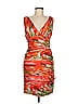 ML Monique Lhuillier 100% Silk Print Orange Cocktail Dress Size 8 - photo 1