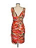 ML Monique Lhuillier 100% Silk Print Orange Cocktail Dress Size 8 - photo 2