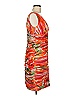 ML Monique Lhuillier 100% Silk Print Orange Cocktail Dress Size 8 - photo 4