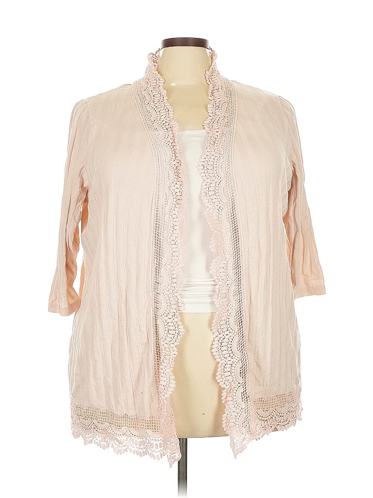 Roaman's Tan Pink Cardigan Size 26 - photo 1