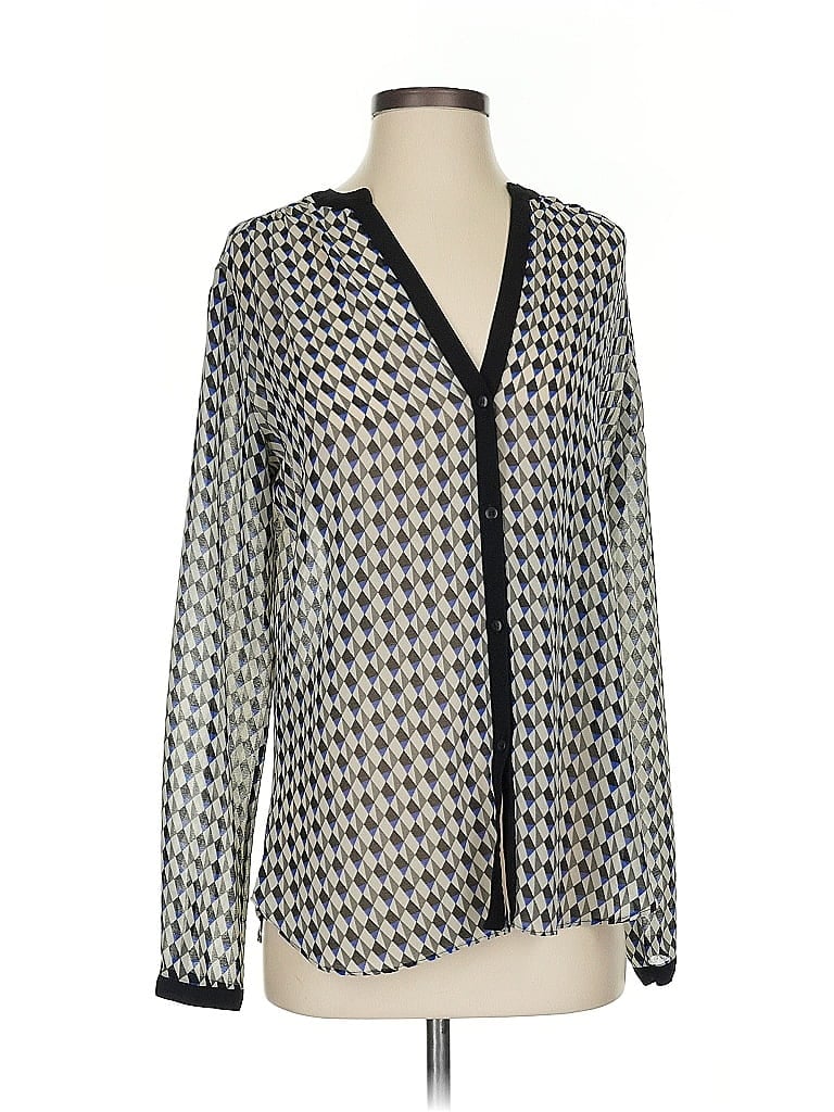 Pre-owned Max Studio Long Sleeve Blouse In Blue