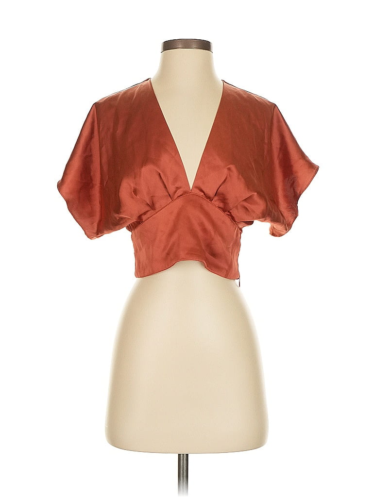 Zara Orange Short Sleeve Blouse Size S - photo 1