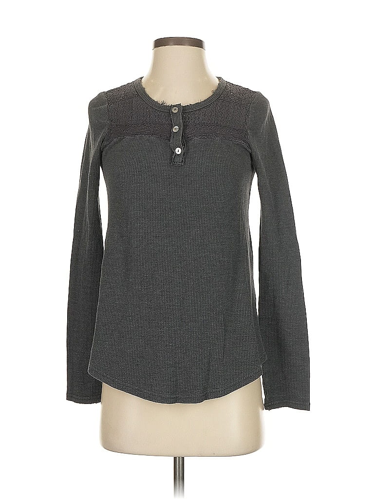 Mystree Gray Long Sleeve Henley Size XS - photo 1