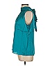 St. John Teal Sleeveless Silk Top Size L - photo 4
