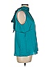 St. John Teal Sleeveless Silk Top Size L - photo 3