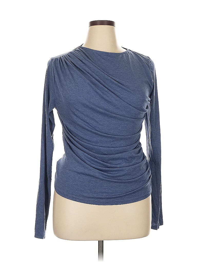 Halara Solid Blue Long Sleeve T-Shirt Size XL - photo 1
