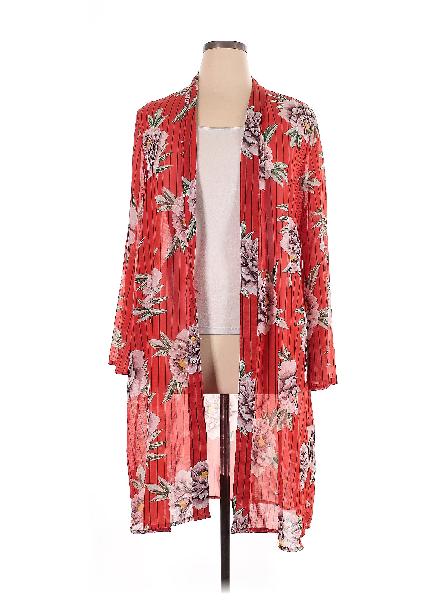 Jorja 100% Polyester Red Kimono Size XL