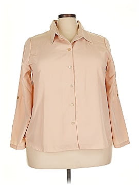Roaman's 3/4 Sleeve Button Down Shirt