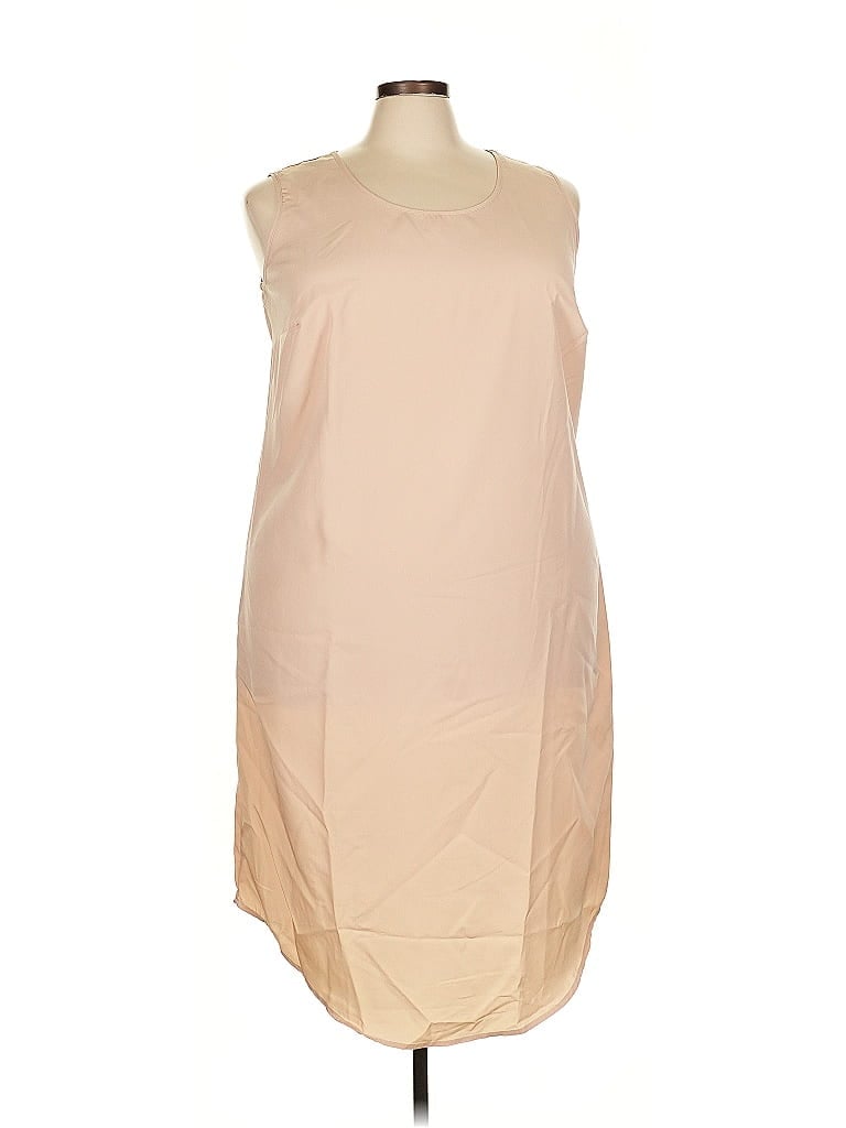 Roaman's 100% Polyester Tan Casual Dress Size 22 - photo 1