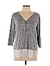 Soho JEANS NEW YORK & COMPANY Gray 3/4 Sleeve Top Size L - photo 1