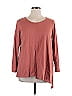 LOGO by Lori Goldstein 100% Cotton Brown 3/4 Sleeve Top Size 1X - photo 1