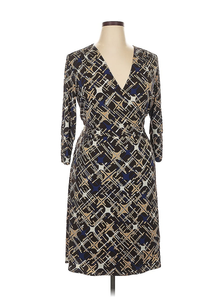 New York & Company Tweed Brown Casual Dress Size XL - photo 1
