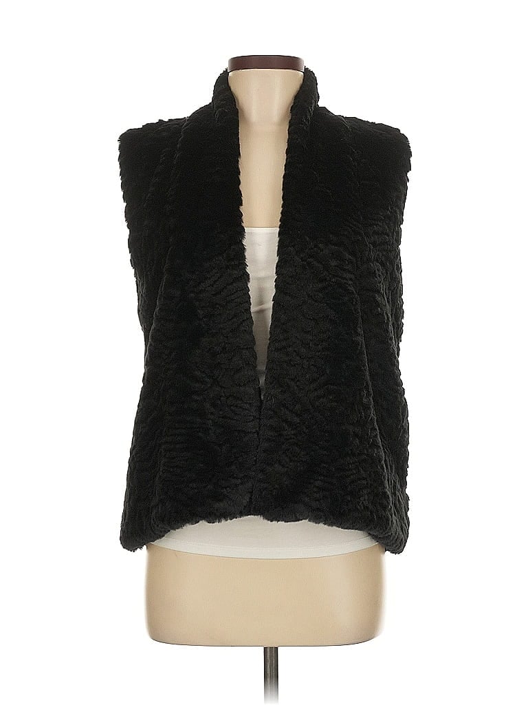 Ann Taylor LOFT Black Faux Fur Vest Size M - photo 1