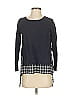 Ann Taylor LOFT 100% Cotton Houndstooth Gray Blue Pullover Sweater Size S - photo 1
