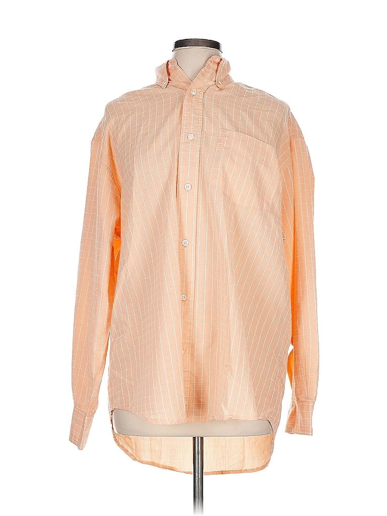 Pre-owned Assorted Brands Long Sleeve Button Down Shirt In Orange
