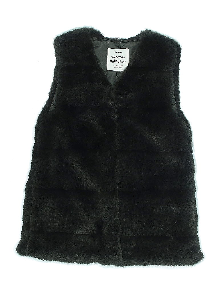 Zara Kids Black Faux Fur Vest Size 11 (big kids) - photo 1