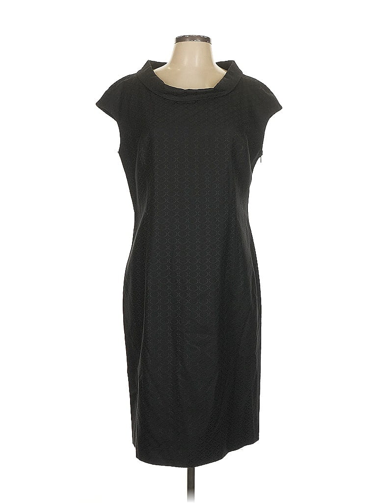 Piazza Sempione Chevron-herringbone Black Casual Dress Size EU (IT) 48 / US 12 - photo 1