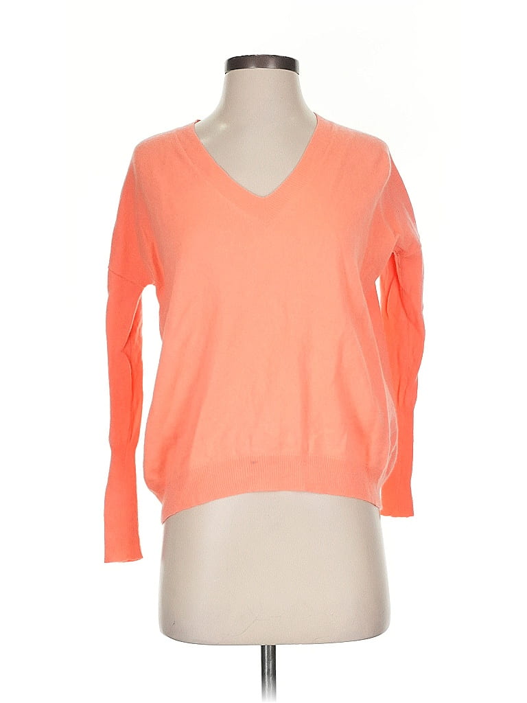 J.Crew Collection 100% Cashmere Orange Cashmere Pullover Sweater Size XXS - photo 1