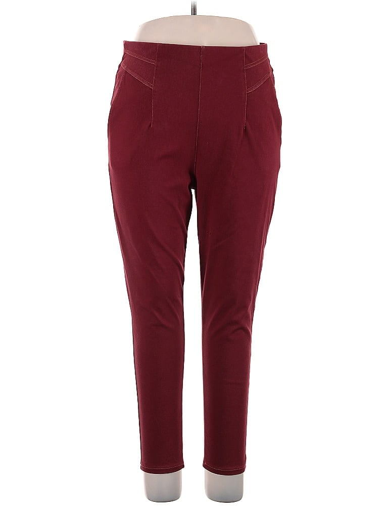 DG^2 by Diane Gilman Burgundy Casual Pants Size 16 (petite) - photo 1