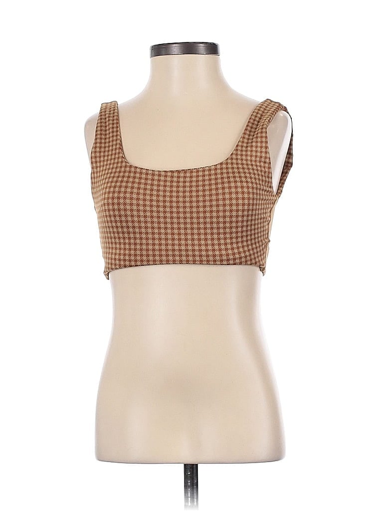 MWL by Madewell Checkered-gingham Brown Tank Top Size XS - photo 1