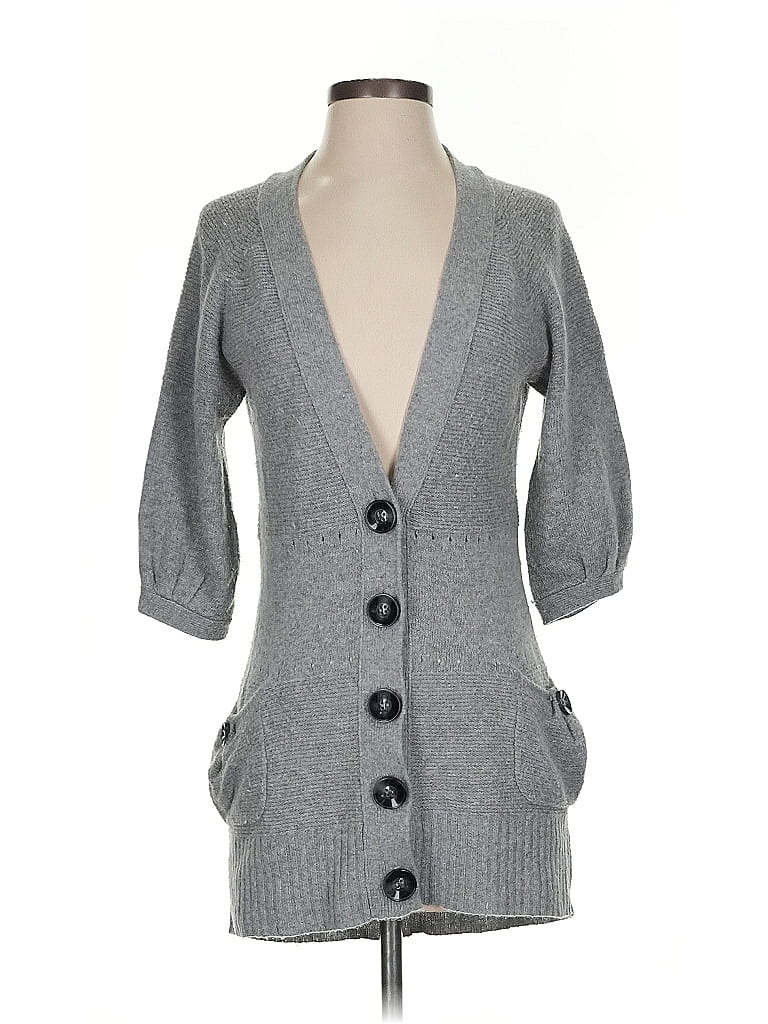 Pre-owned Bcbgmaxazria Cardigan Sweater In Gray