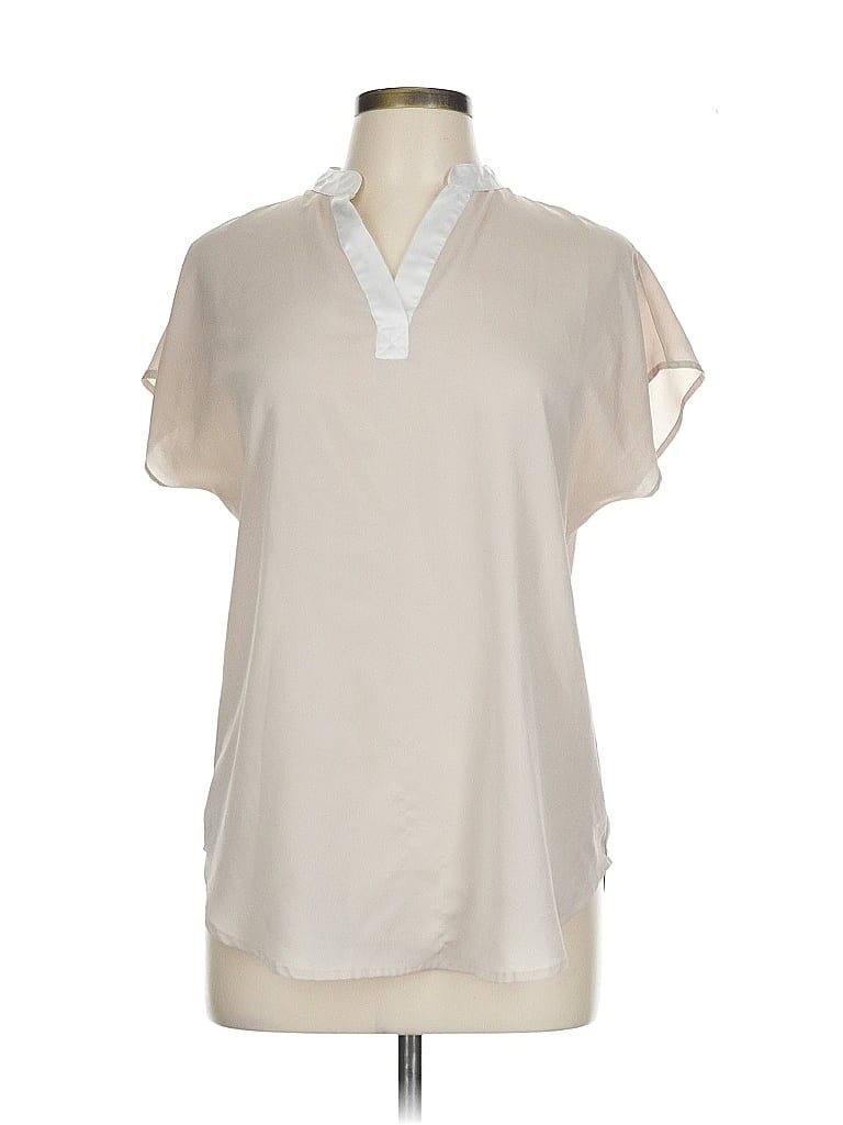 Violet & Claire 100% Polyester Ivory Short Sleeve Blouse Size L - photo 1
