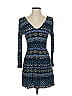 Veronica M. 100% Rayon Print Blue Casual Dress Size S - photo 1