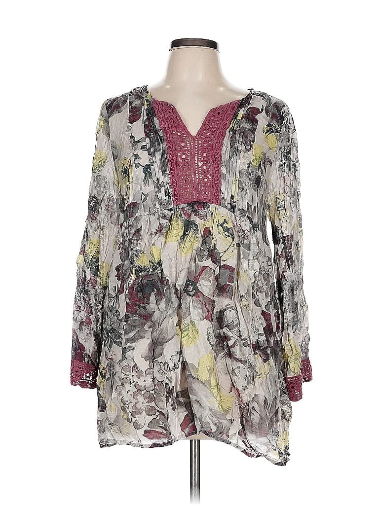 Mystree Gray Long Sleeve Blouse Size L - photo 1